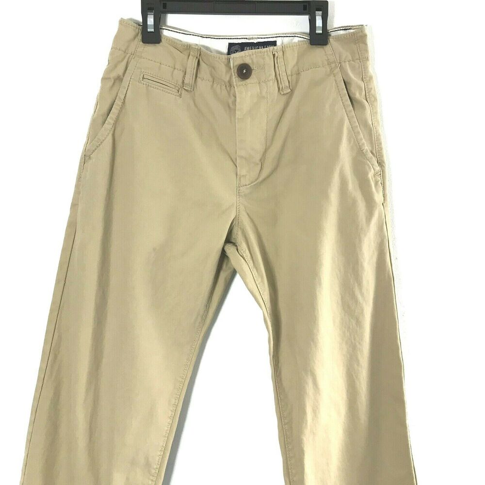 American Eagle Khaki Pants Mens‎  26 x 27 Tan Original Straight Uniform School - Picture 8 of 11